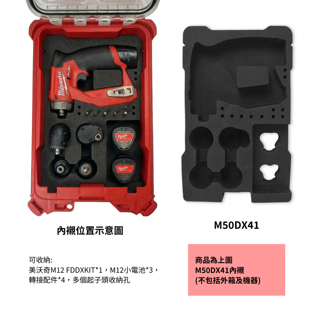 EVA泡棉內襯 美沃奇M12 FDDXKIT 四合一拆裝機用